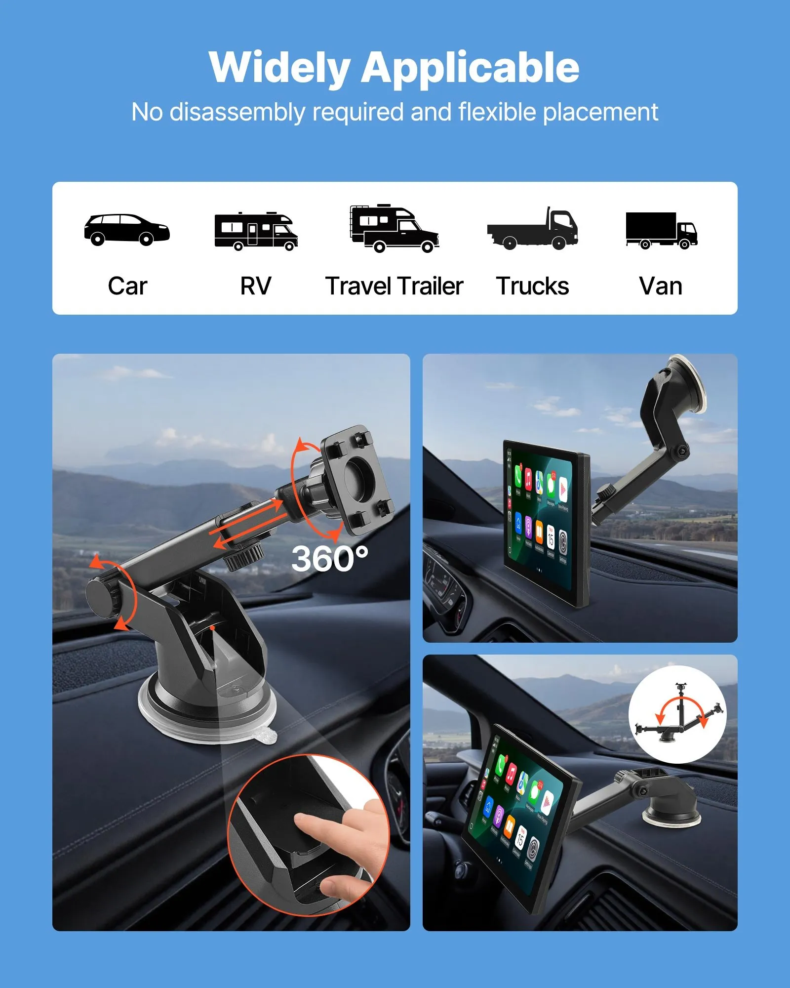 Navigație Auto 9 Inch Apple CarPlay Android Auto Wireless Bluetooth Universală [4]
