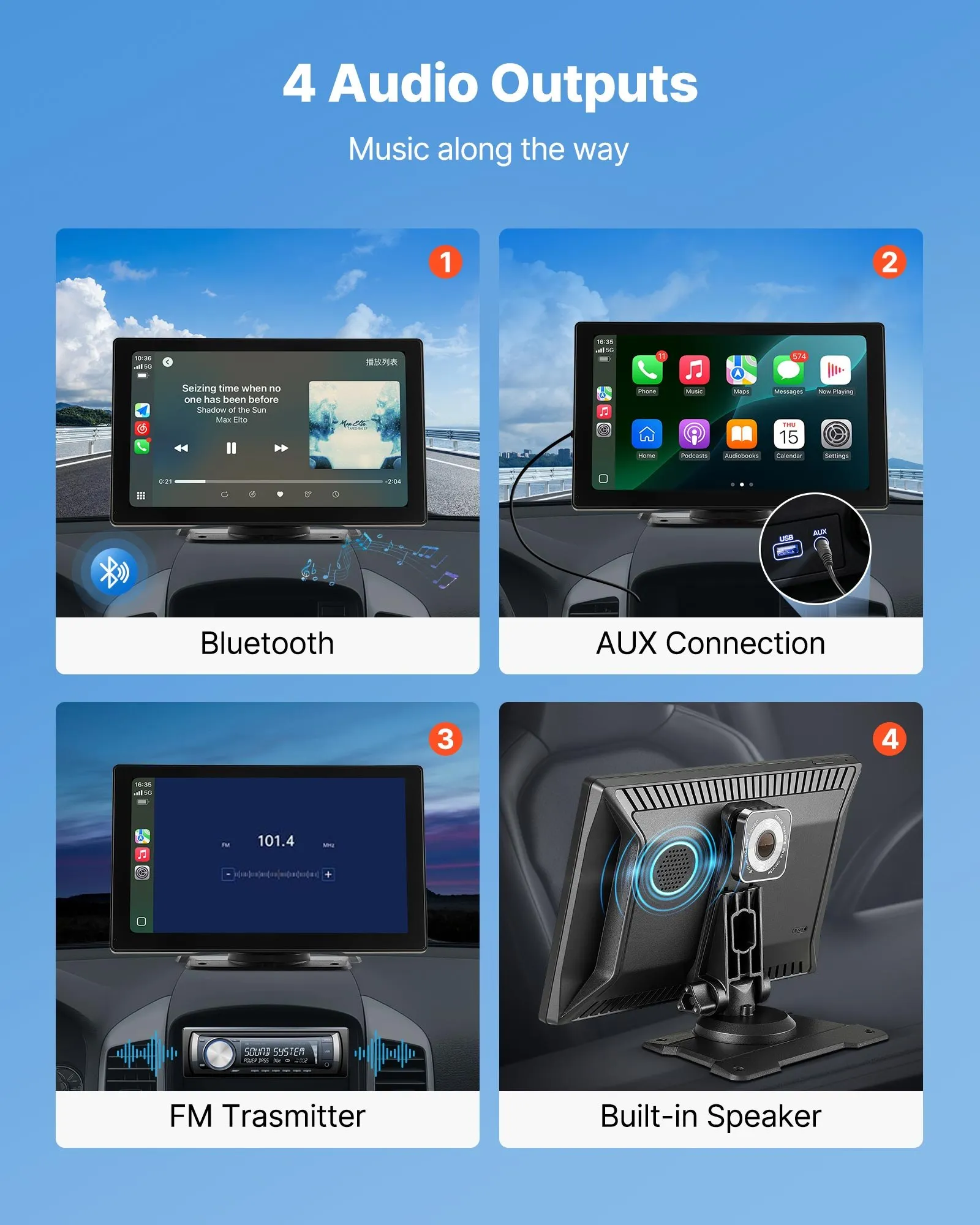Navigație Auto 9 Inch Apple CarPlay Android Auto Wireless Bluetooth Universală [6]