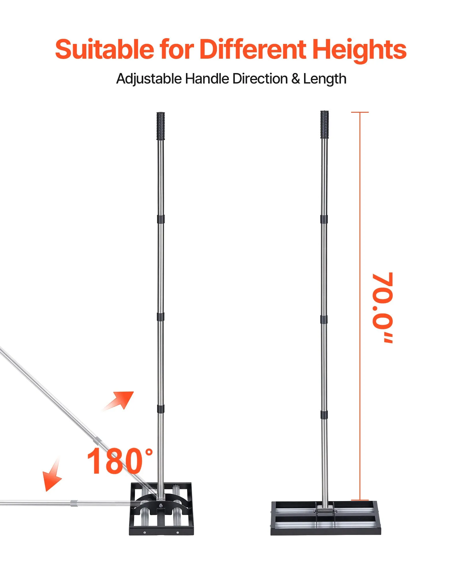 Nivelator Gazon cu Rolă 43x25 cm | Mâner Reglabil | Unealtă Profesională Nivelare Gazon [4]