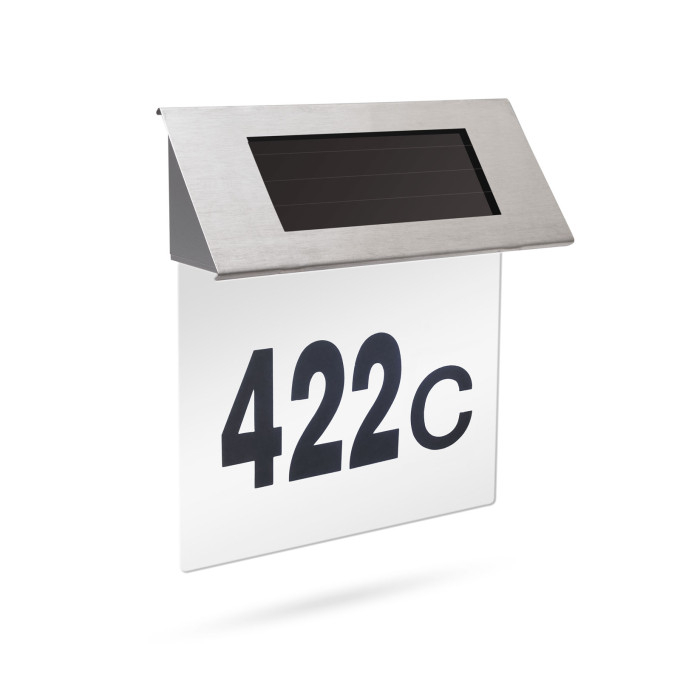 Numar de casa din inox, cu iluminare LED și alimentare solara [3]