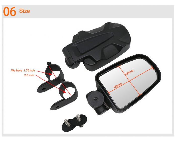 Oglinzi Can Am Canam Maverick X3 / Oglinzi Polaris , Can Am, Oglinzi Polaris Rzr Prindere bara 2inch, OGLINZI UTV [4]