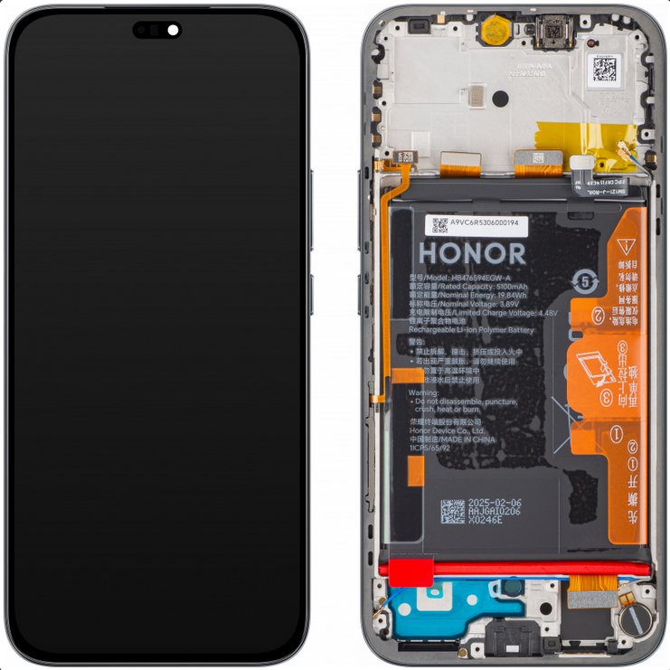 Original display Honor 400 Lite cu baterie  HB476594EGW-A, Negru cu rama,0235ANSY [1]