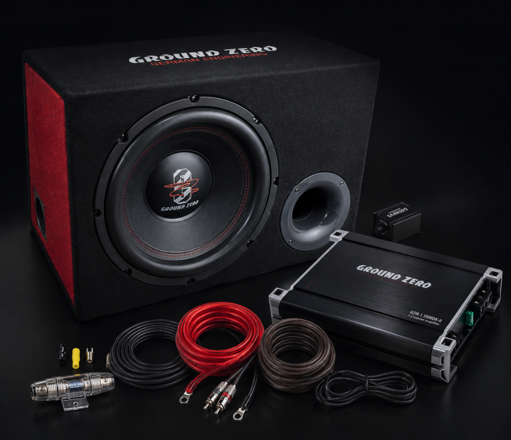Subwoofer auto cu amplificator si cabluri, 30cm, Amplificator auto Mono 550w - Copie [5]