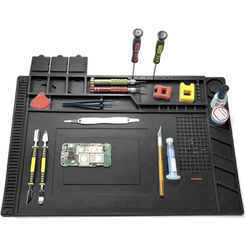 Pad Silicon banc lucru profesional service gsm ,organizator, 30x45cm , negru [3]