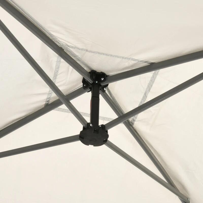 Pavilion/foisor pentru gradina/terasa, cadru metalic, cu plasa pentru insecte, inaltime ajustabila, maro, 3x3x2.7 m [5]