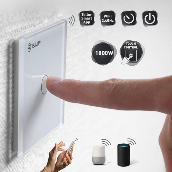Intrerupator cu touch + Wifi Aplicatie pe telefon 1800W 10A [2]