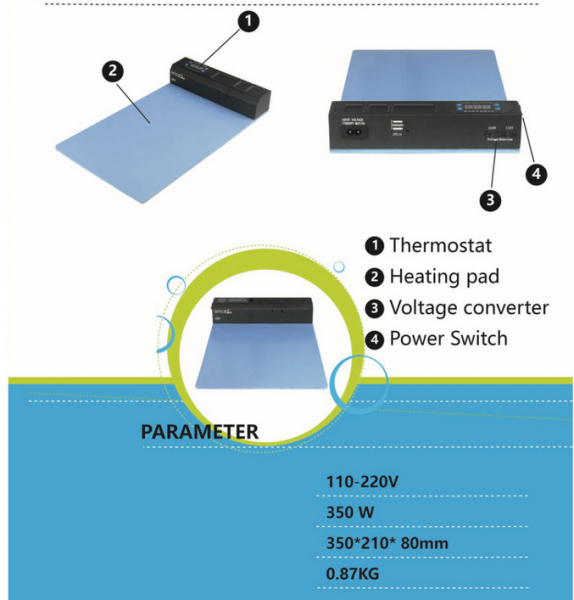 Plita, Separator display LCD Heating Separator WL-1805+ cu lumina verde pentru praf [6]