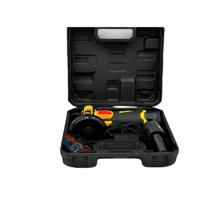Mini polizor flex Pexor 20 cm, 2 Acumulatori 12V, Discuri incluse, Lada depozitare, Negru/Portocaliu [3]