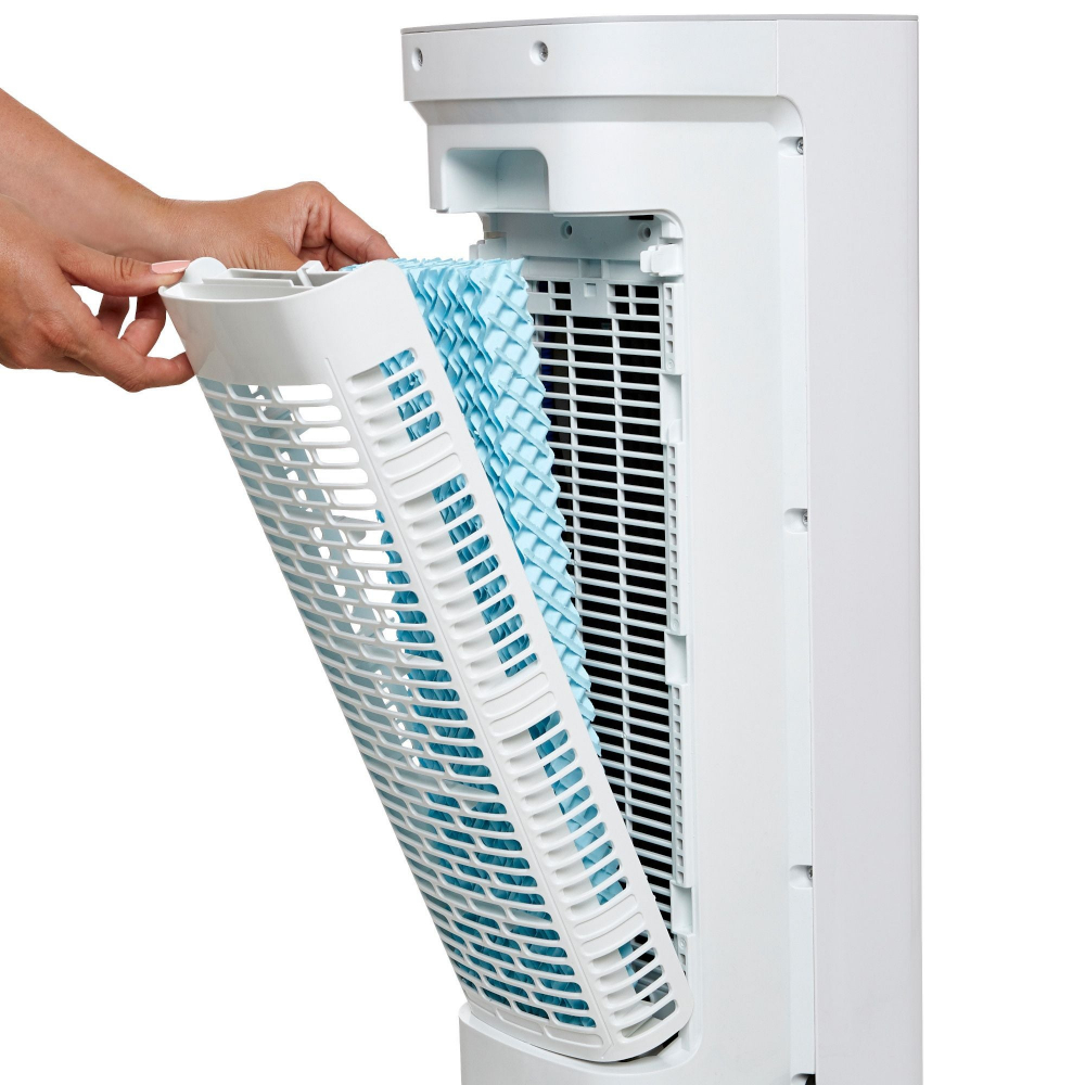 Racitor de aer turn Equation Cube, 55 W, rezervor 5 L, H 85 cm, 3 viteze, alb/ Ventilator [5]