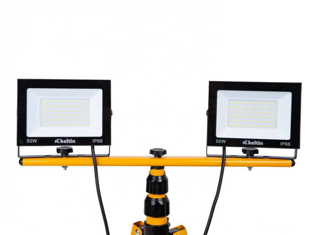 Proiector LED 2x50W cu trepied telescopic  culoare alb neutru 4500K [3]