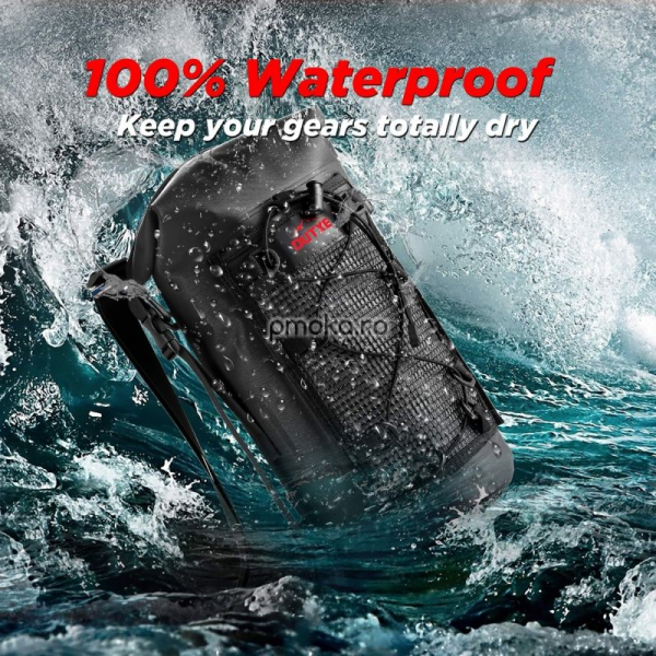 Rucsac OUTXE IPX7 100% Waterproof TPU 10L Backpack Black, impermeabil [2]