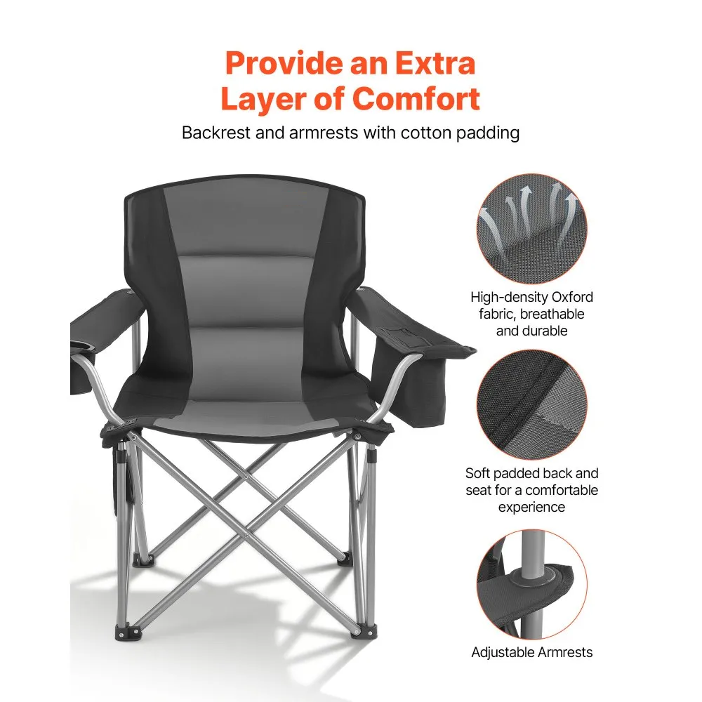 Scaun camping XXL pliabil 204kg cu suport pahar si geanta frigorifica [5]