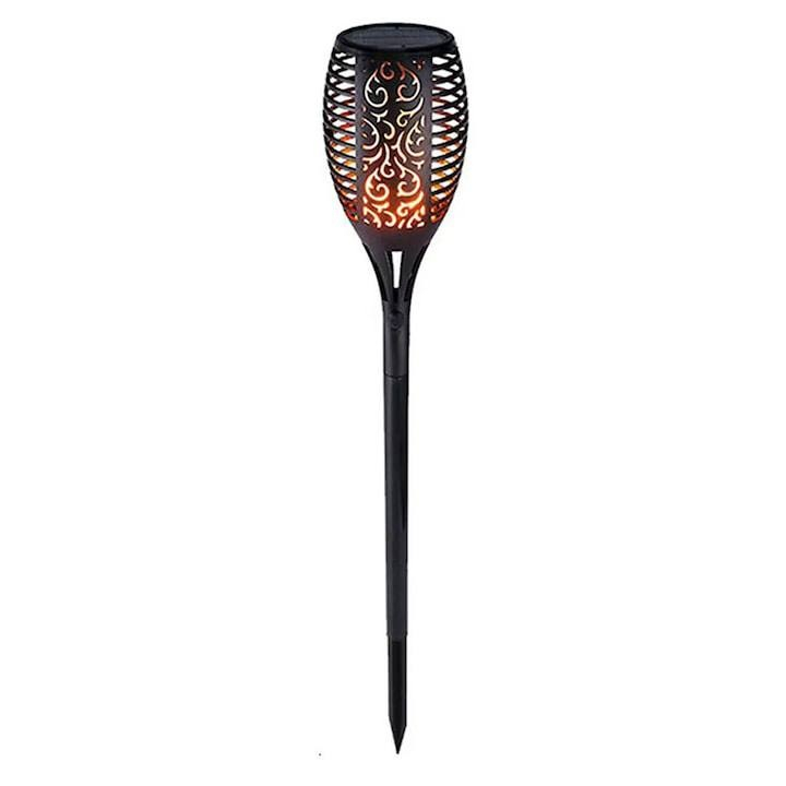 Lampa solara LED, Pentru gradina, 60 cm, Efect de flacara, Pentru exterior, Negru [4]