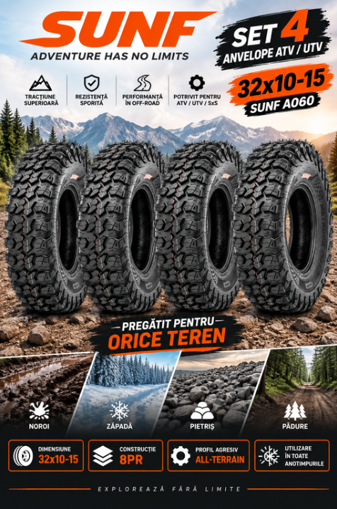 Set 4 Anvelope 32x10-15 8PR | SUNF A060 Off-Road [2]