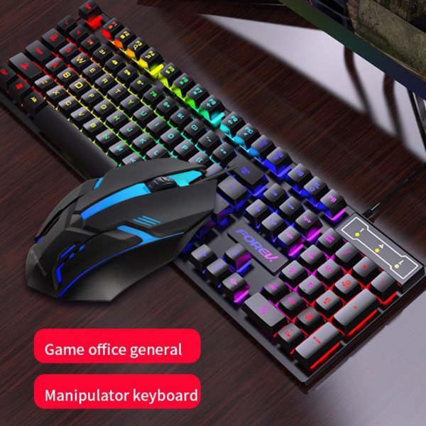 Set  Kit Mouse cu Tastatura Forev Keyboard + mouse pc Black FV-Q305S Gaming [4]