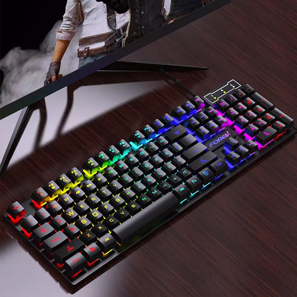Set  Kit Mouse cu Tastatura Forev Keyboard + mouse pc Black FV-Q305S Gaming [3]