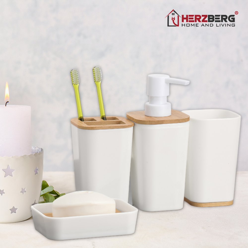 Set Baie 6 piese bambus, Crem Mat [6]
