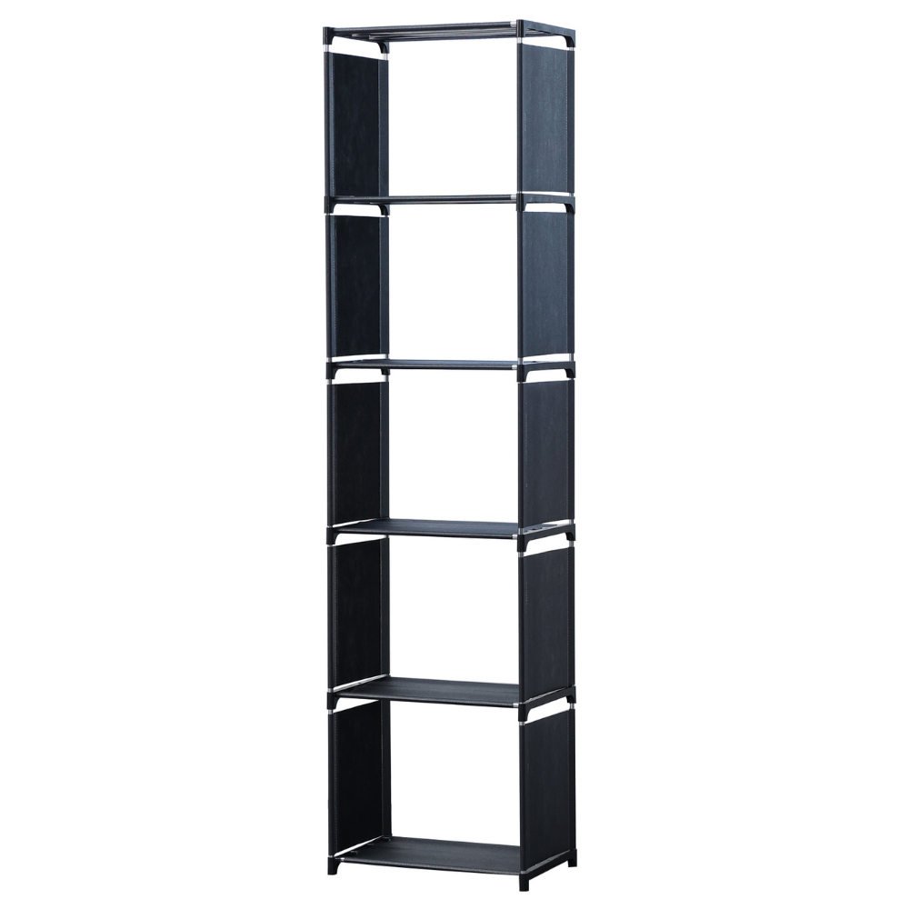 Raft multifuncțional cu 5 straturi și suport de depozitare (42x153cm) - negru [3]
