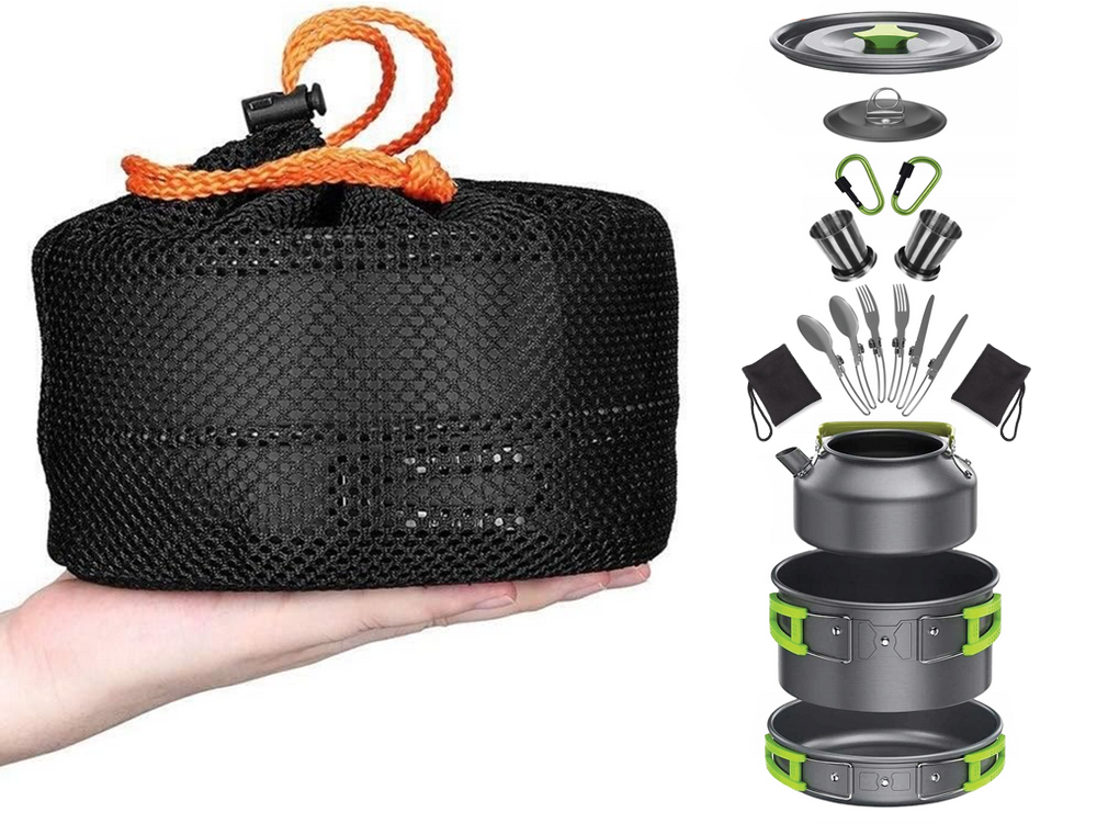 Set camping offroad, Set de vase de camping kemping ceainic tigaie 18in1 [9]