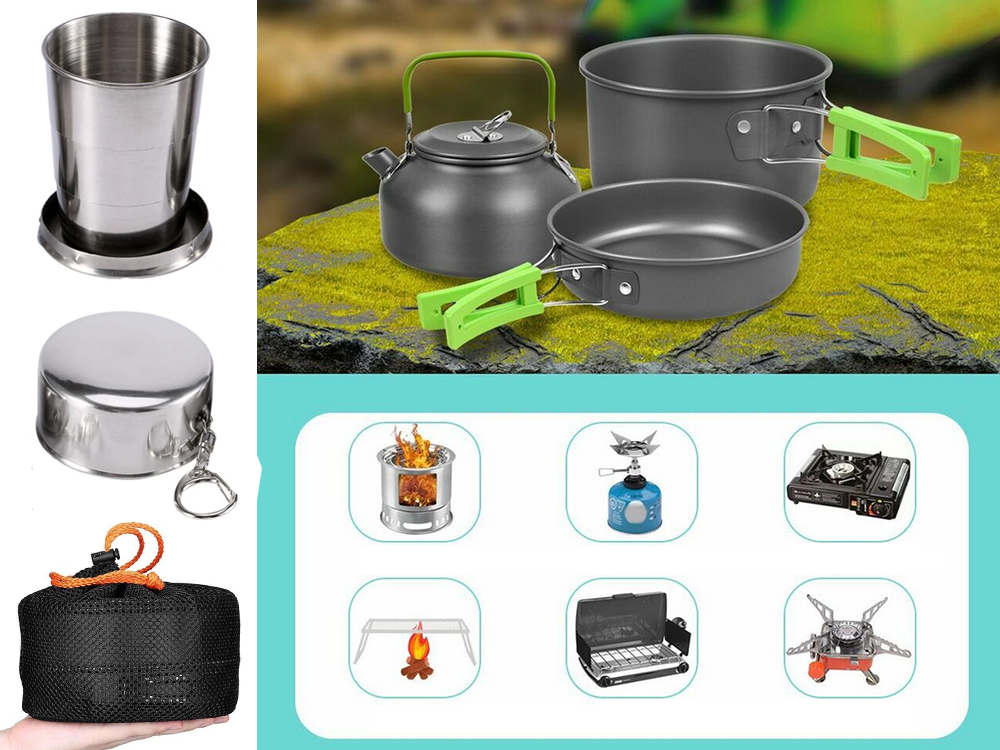 Set camping offroad, Set de vase de camping kemping ceainic tigaie 18in1 [6]