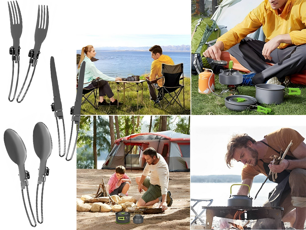 Set camping offroad, Set de vase de camping kemping ceainic tigaie 18in1 [8]