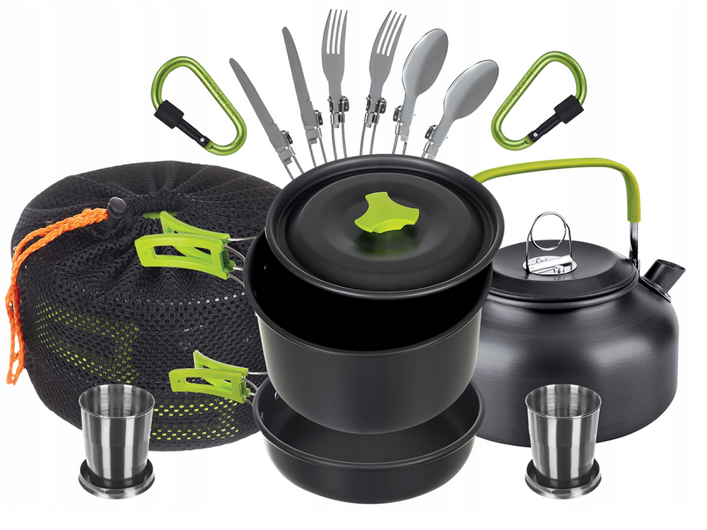 Set camping offroad, Set de vase de camping kemping ceainic tigaie 18in1 [3]