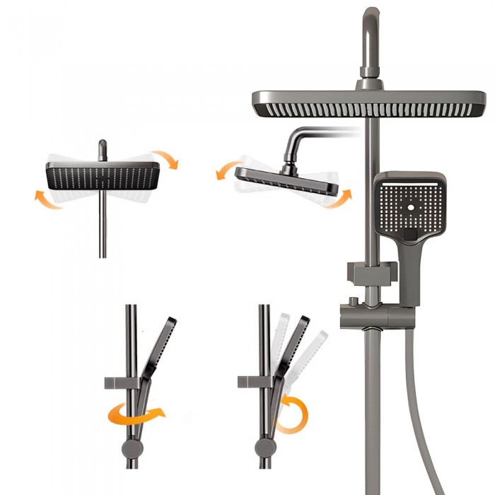 Set de duș smart, iHunt C6, Display LED, buton temperatură apă, 4 moduri de curgere, ajustabil/ Panou dus [2]