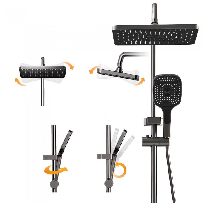 Set de duș smart, iHunt C56, Display LED, afișaj digital, 4 moduri de curgere, ajustabil/ panou dus [4]