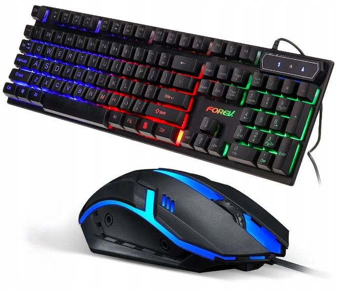 Set  Kit Mouse cu Tastatura Forev Keyboard + mouse pc Black FV-Q305S Gaming [6]