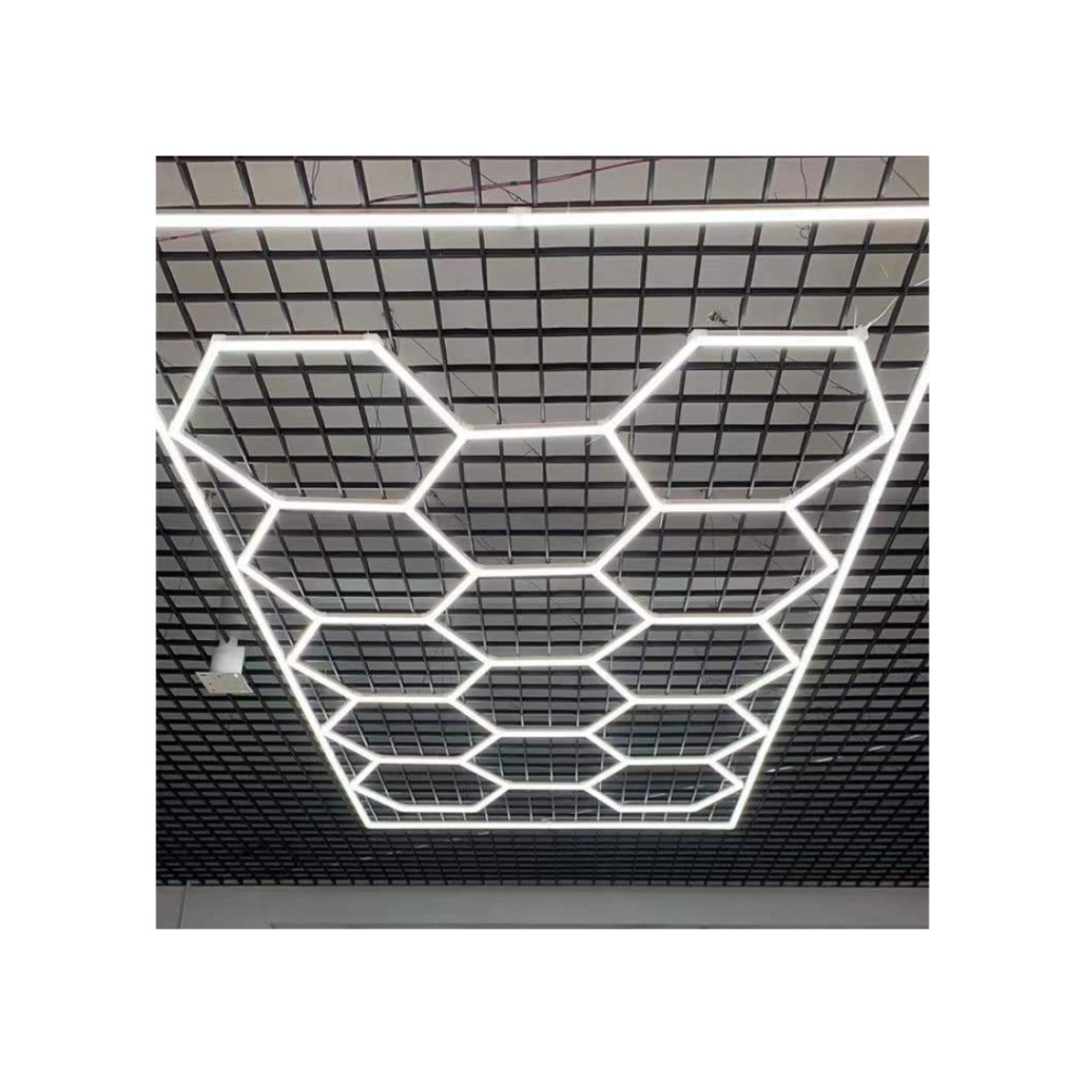 lumini led hexagonale garaj service auto 615w 6000k tavan detailing showroom [4]