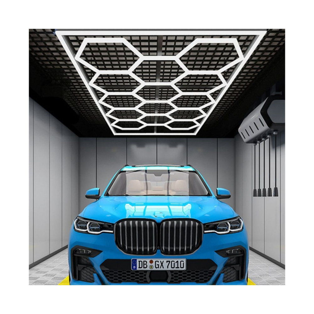 lumini led hexagonale garaj service auto 615w 6000k tavan detailing showroom [2]