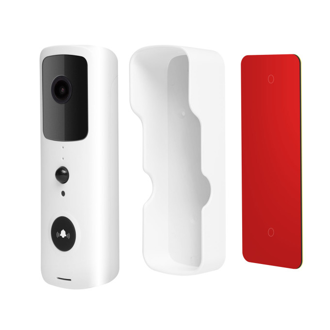 Sonerie inteligenta cu camera video Smart Wi-Fi, alimentat cu baterie, MicroSD, FHD, PIR, alb [4]