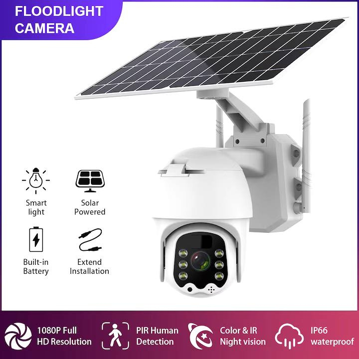 Camera de Supraveghere 4G cu panou solar, 4MP, FullHD, Slot SD Card, Camera supraveghere cabana [3]
