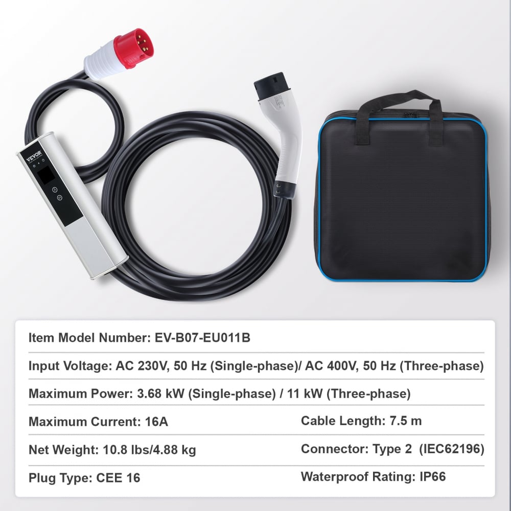 Statie de incarcare masini electrice 11KW EV Power Tip 2 Cablu de încărcare EV 16A CEE 16 7,5 M 230V/400V [5]
