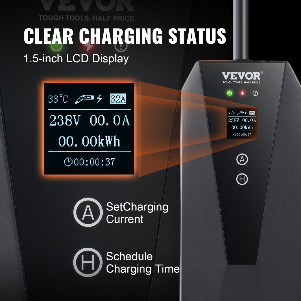 Statie de incarcare masini electrice EV POWER 3.7KW 16A Black, cu Display / incarcator masini electrice [5]