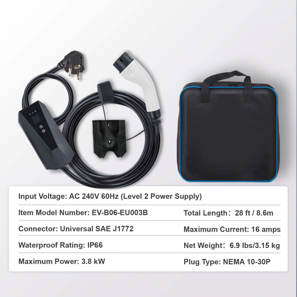 Statie de incarcare masini electrice EV POWER 3.7KW 16A Black, cu Display / incarcator masini electrice [4]