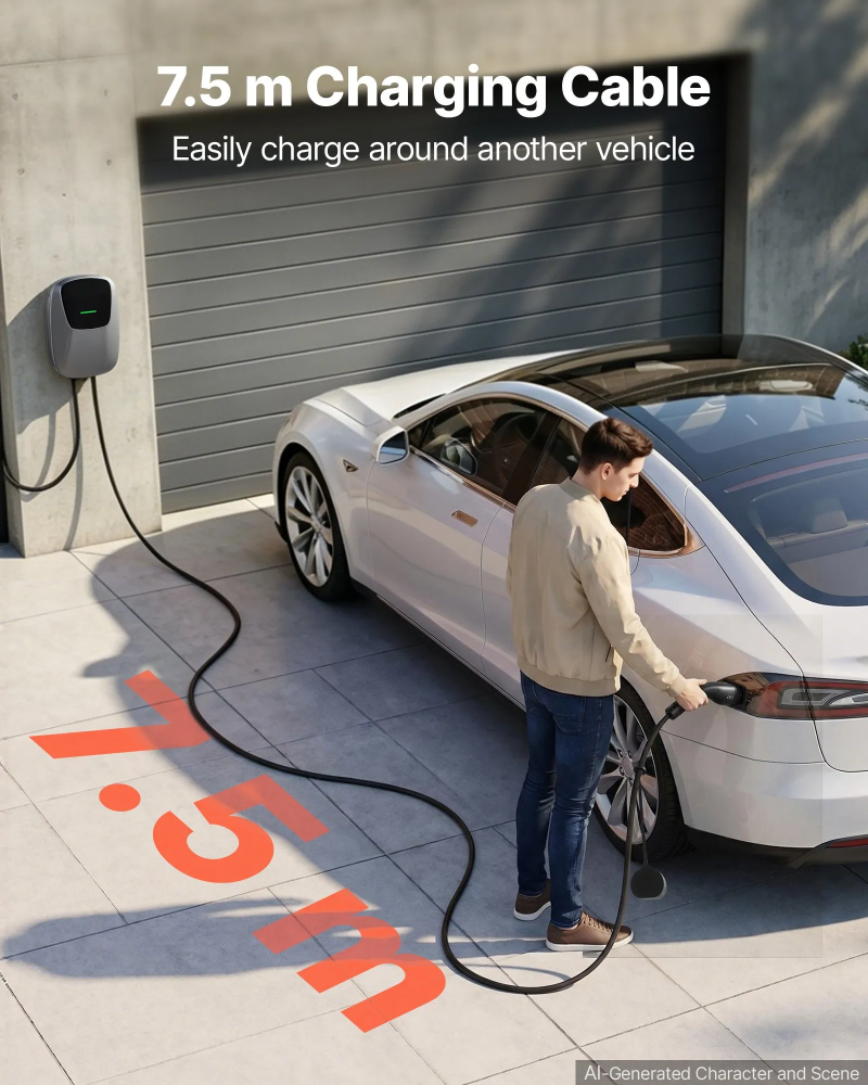 Stație Încărcare Mașină Electrică 22 kW Type 2 Trifazată 32A Smart IP65 Cablu 7.5 m [4]