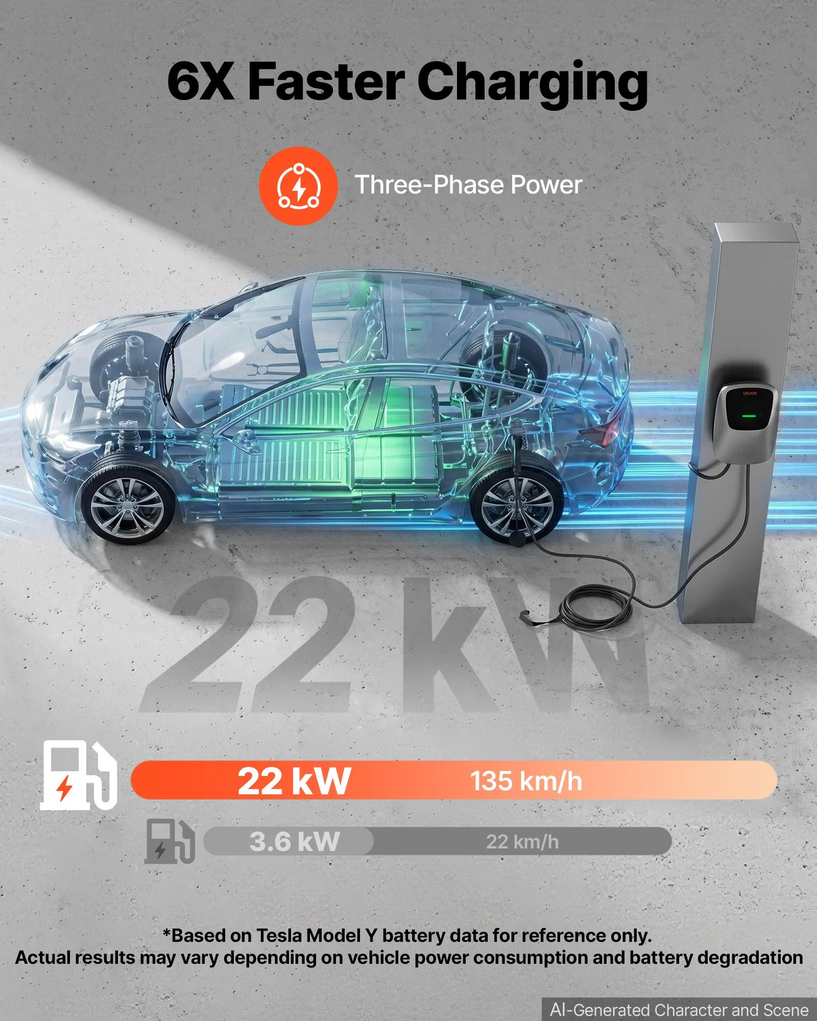 Stație Încărcare Mașină Electrică 22 kW Type 2 Trifazată 32A Smart IP65 Cablu 7.5 m [2]