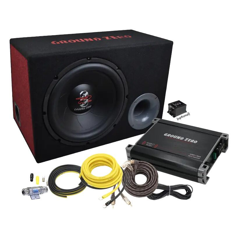 Subwoofer auto cu amplificator si cabluri, 30cm, Amplificator auto Mono 550w - Copie [2]