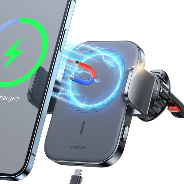 Suport Auto iPhone MagSafe cu incarcare Qi Wireless Induction Charger 15W Joyroom Car Holder Qi Wireless Induction Charger 15W (MagSafe Compatible for iPhone) for Air Vent (JR-ZS295 [2]