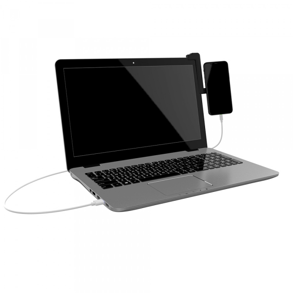 Suport magnetic de telefon pentru ecran laptop Tellur MDM, Negru [5]