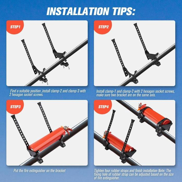 Suport stingator pentru CanAm Polaris Can Am UTV ATV prindere pe bara rollcage mount kit 1,5-2" [2]