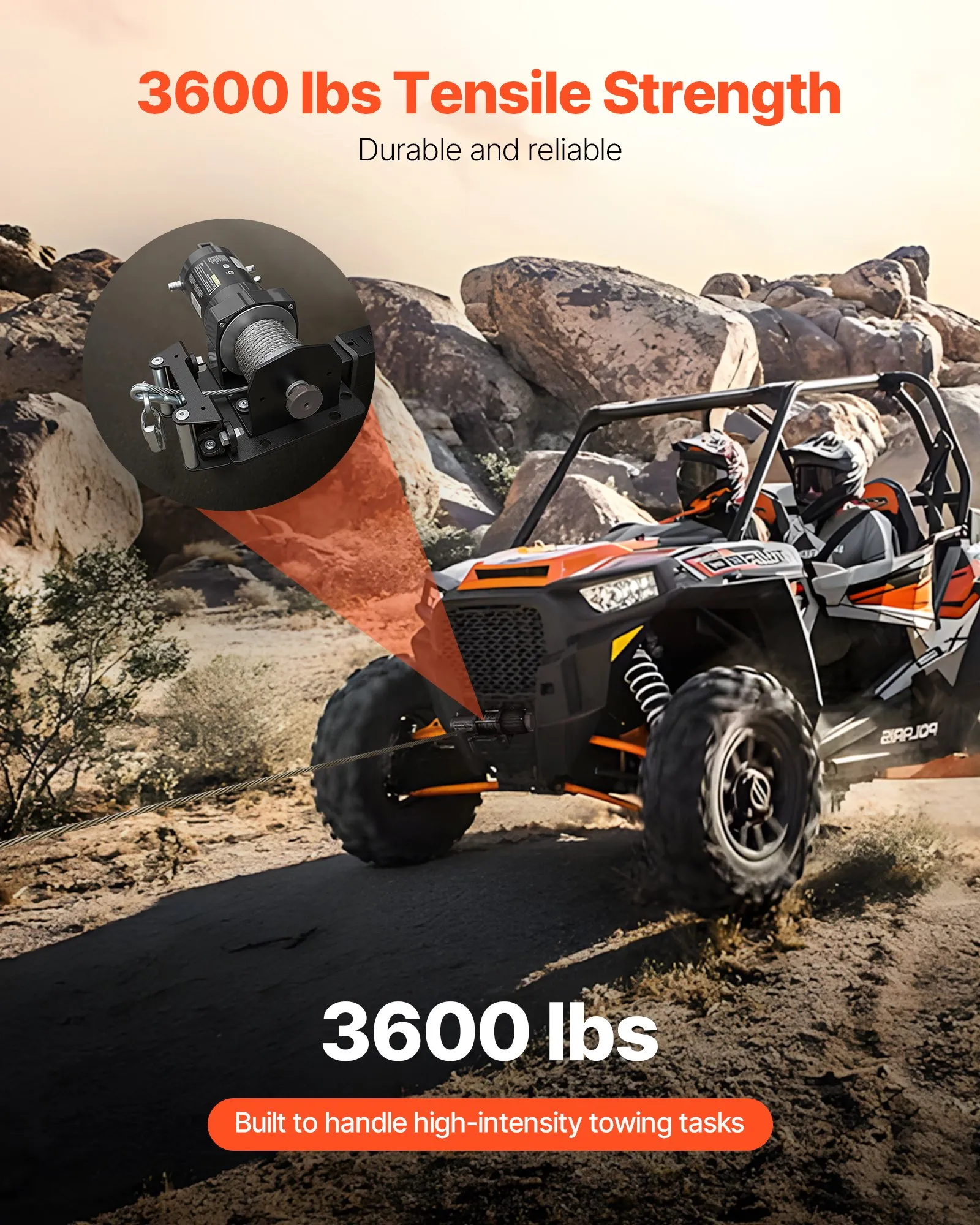 Suport troliu universal pentru ATV UTV SSV cu prindere în cârlig remorcare 2 inch [4]