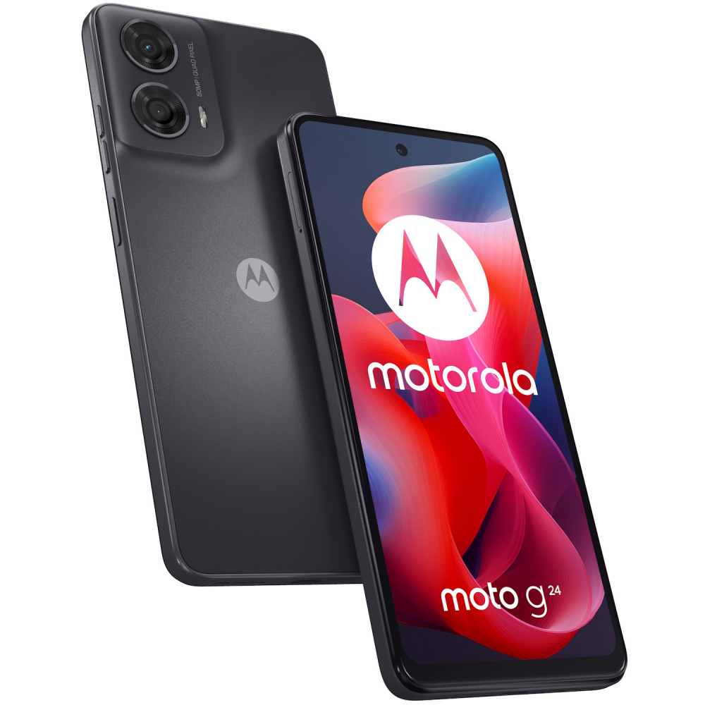 Telefon Dual SIM Motorola moto g24, Octa Core 2.0 GHz, 128 GB + 4 GB RAM, Matte Charcoal [1]