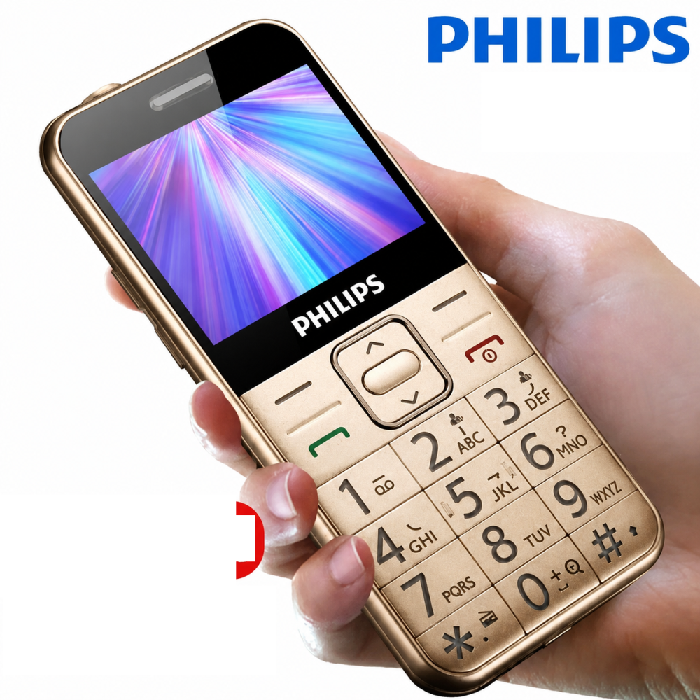 Telefon Philips E171, telefon cu butoane, gold [3]