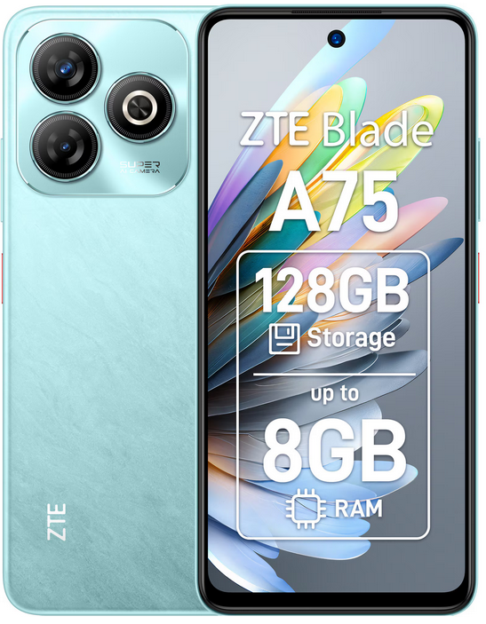 ZTE Blade A75 128GB 4GB RAM verde – vedere frontală [1]