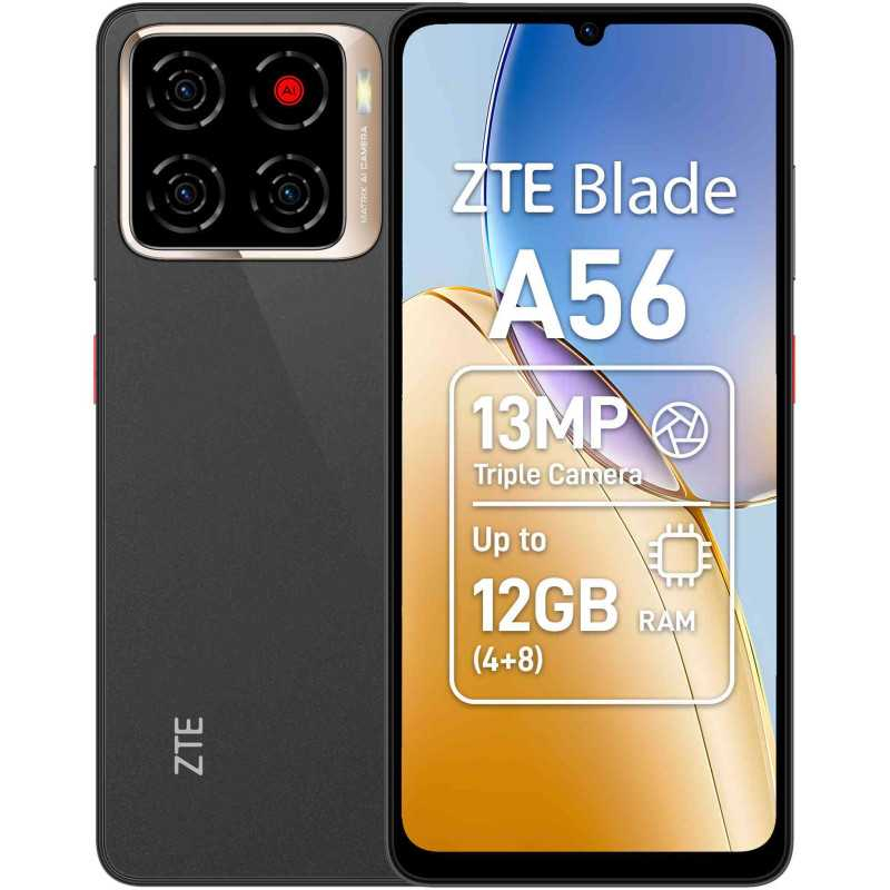 Telefon ZTE Blade A56, 4g, Display 6,75” 90Hz, 64gb, 4gb ram, Negru [1]