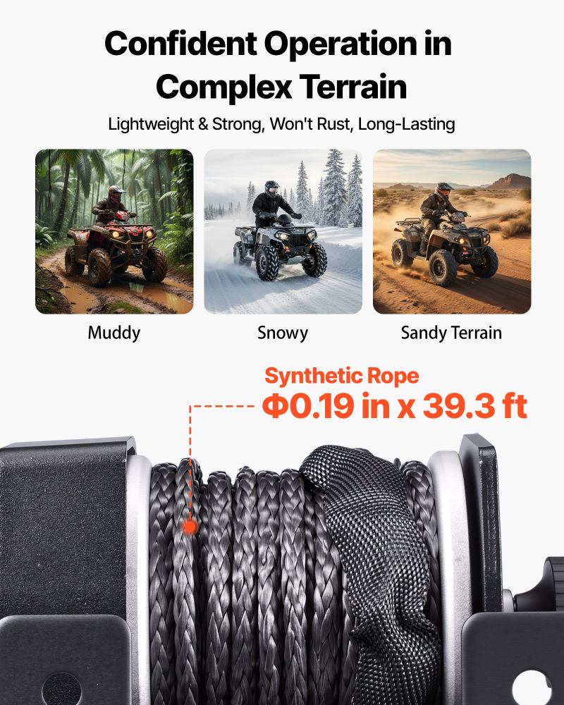 Troliu electric ATV UTV 1134 kg, 12 V, sufa sintetica 12 m, telecomanda cu fir [3]