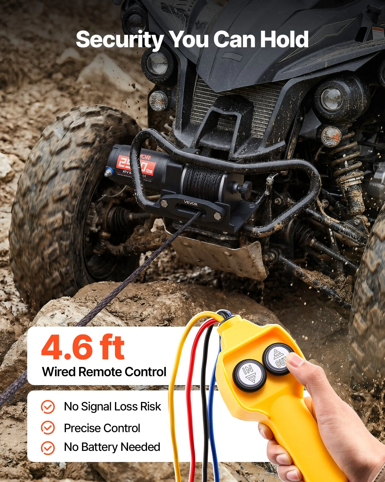 Troliu electric ATV UTV 1134 kg, 12 V, sufa sintetica 12 m, telecomanda cu fir [2]