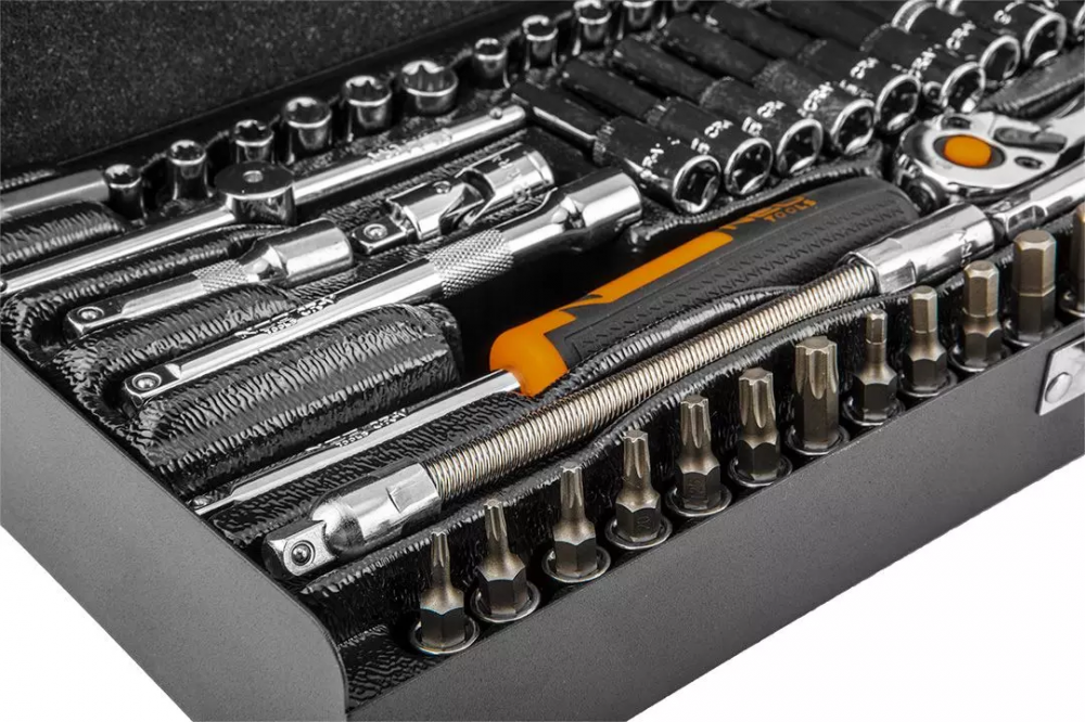 Trusa Chei 63 piese 1/4" multifuncționale, Tubulare, CrV/  Set de chei tubulare 63 piese [3]